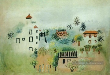 Paysage 1920 cubiste Peinture à l'huile